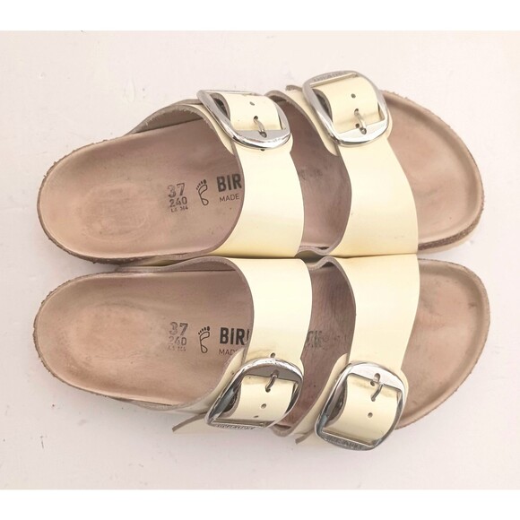 Birkenstock Arizona Big Buckle Vanilla Low Shine 37 US 6-6.5 Reg Made Germany - Picture 4 of 10